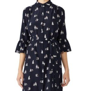 Kate Spade Navy Husky Print Dress Size M